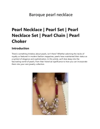 Baroque pearl necklace