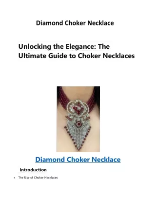 Diamond Choker Necklace