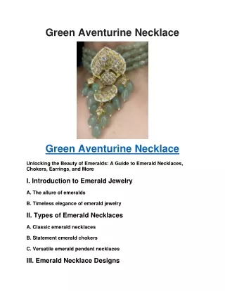 Green Aventurine Necklace
