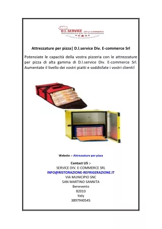 Attrezzature per pizza D.l.service Div. E-commerce Srl