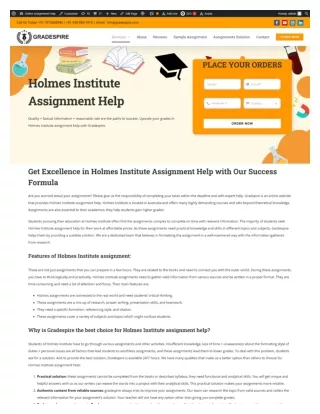 Holmes Institute Assignment Help by Expert Writers | Gradespire