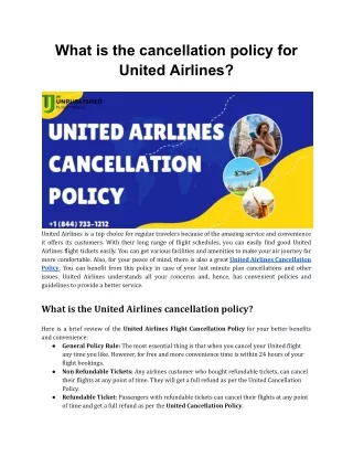 What is the cancellation policy for United Airlines
