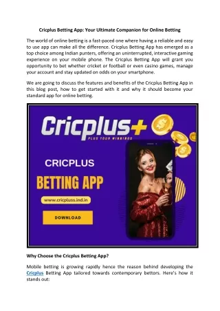 Cricplus Betting App