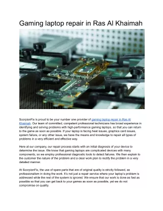Gaming laptop repair in Ras Al Khaimah