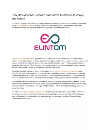 How Omnichannel Software Transforms Customer Journeys and Sales
