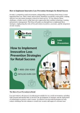 How to Implement Innovative Loss Prevention Strategies for Retail Success