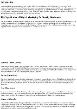 Just how to Generate an Effective Digital Marketing Prepare For Your Local Organ