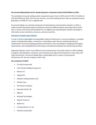 Structured Cabling Market