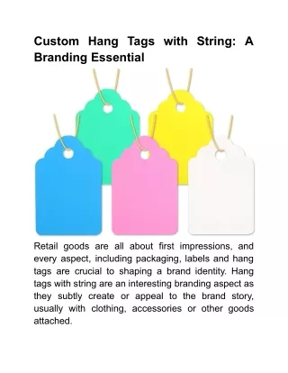 Custom Hang Tags with String_ A Branding Essential
