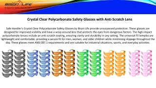 Crystal Clear Polycarbonate Safety Glasses