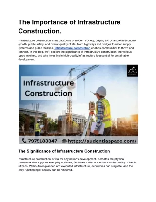 The Importance of Infrastructure Construction