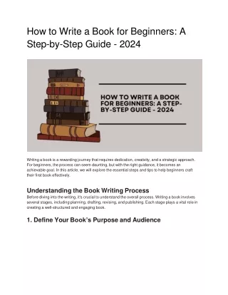 How to Write a Book for Beginners_ A Step-by-Step Guide - 2024