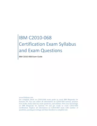IBM C2010-068 Certification Exam Syllabus and Exam Questions