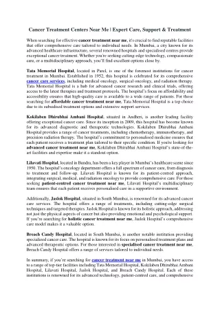 Cancer Treatment Centers Near Me | Expert Care, Support & Treatment