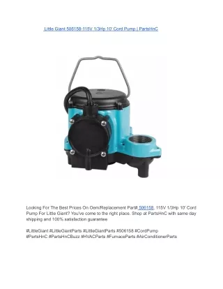 Little Giant 506158-115V 1_3Hp 10' Cord Pump _ PartsHnC