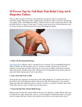 10 Proven Tips for Full pain relief