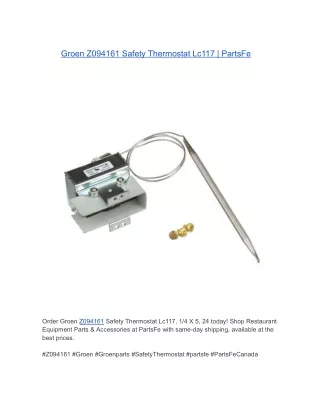Groen Z094161 Safety Thermostat Lc117, 1/4 X 5, 24 | PartsFe