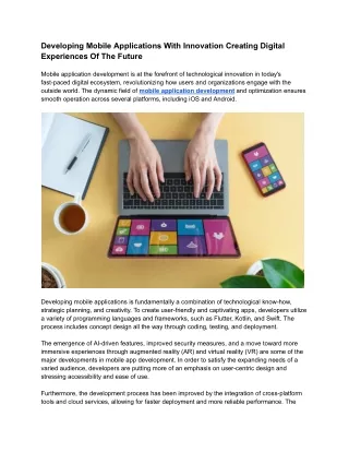 Developing Mobile Applications With Innovation Creating Digital Experiences Of The Future