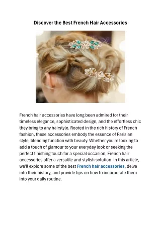 Discover the Best French Hair Accessories