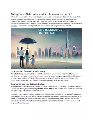 Finding Peace of Mind A Journey into Life Insurance in the UAE