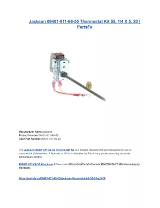 Jackson 06401-011-66-55 Thermostat Kit 55, 1_4 X 5, 20 _ PartsFe