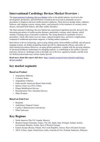 Interventional Cardiology Devices Market