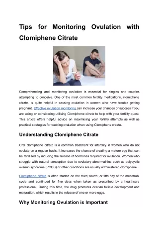 pdf Tips for Monitoring Ovulation with Clomiphene Citrate