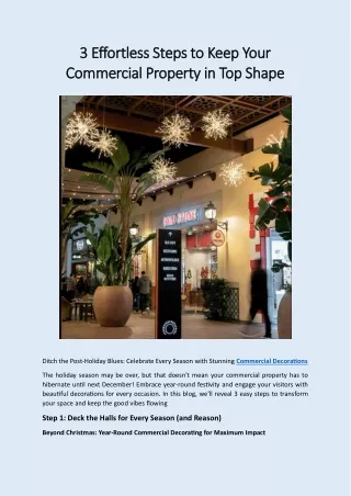 3 Effortless Steps to Keep Your Commercial Property in Top Shape