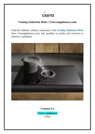 Venting Induction Hobs | Ciarraappliances.com