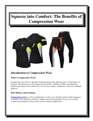 Squeeze into Comfort The Benefits of Compression Wear