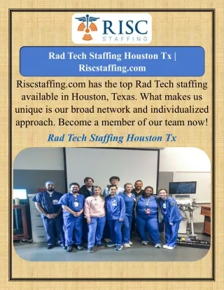 Rad Tech Staffing Houston Tx   Riscstaffing.com