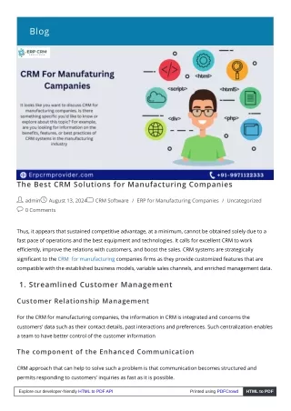 CRM Solutions for Manufacturing Efficiency