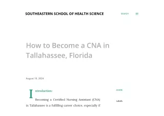 How to Become a Certified Nursing Assistant (CNA) in Tallahassee, Florida