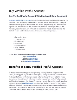 10 Quick Tips for Buy Verified Paxful Account