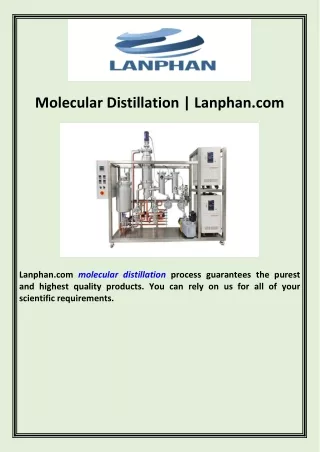 Molecular Distillation  Lanphan.com
