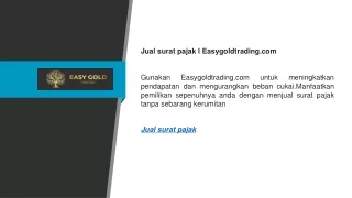 Jual surat pajak  Easygoldtrading.com