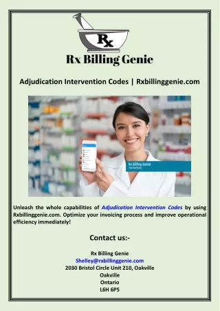 Adjudication Intervention Codes  Rxbillinggenie.com