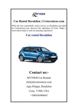 Car Rental Heraklion  Creterentcar.com