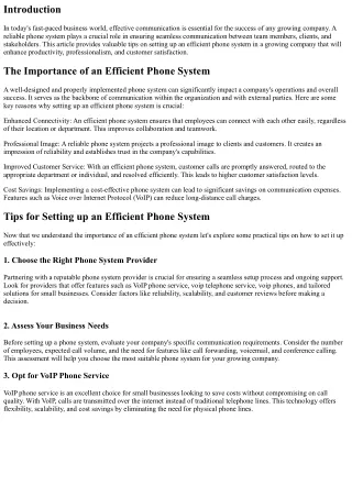 Tips for Setting up an Efficient Phone System in a Growing Company