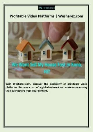 Profitable Video Platforms  Wesharez.com