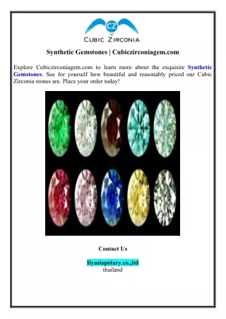Synthetic Gemstones | Cubiczirconiagem.com
