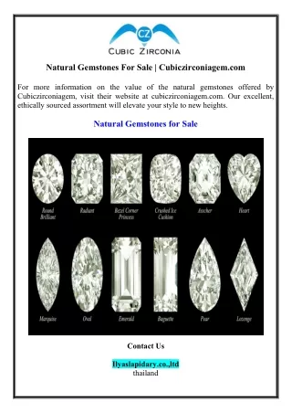 Natural Gemstones For Sale | Cubiczirconiagem.com