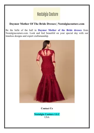 Daymor Mother Of The Bride Dresses | Nostalgiacouture.com