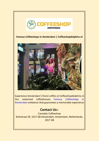 Famous Coffeeshops In Amsterdam  Coffeeshopdolphins.nl