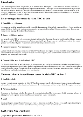 Les cartes de visite NFC en bois : un choix écologique pour votre communication