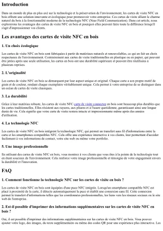 Les cartes de visite NFC en bois : la touche écologique qui fera la différence