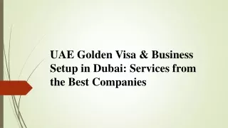 UAE Golden Visa & Business Setup in Dubai_Services from the Best Companies