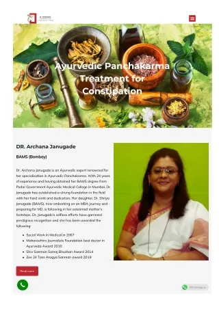 Ayurvedic Panchakarma Treatment for Constipation, Thane and Navi Mumbai