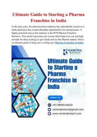 Ultimate Guide to Starting a Pharma Franchise in India