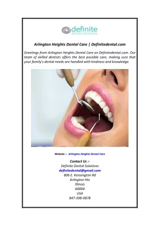 Arlington Heights Dental Care  Definitedental